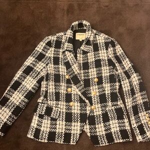L’gence white and black tweed blazer size 12